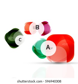 Futuristic flying squares, abstract background template. Vector background for print workflow layout, diagram, number options or web design banner