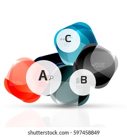 Futuristic flying squares, abstract background template. Vector template background for print workflow layout, diagram, number options or web design banner