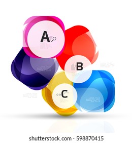 Futuristic flying squares, abstract background template. Vector template background for print workflow layout, diagram, number options or web design banner