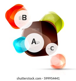 Futuristic flying squares, abstract background template. Vector template background for print workflow layout, diagram, number options or web design banner