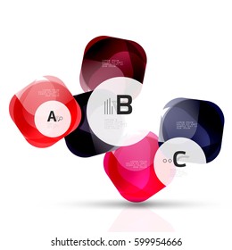 Futuristic flying squares, abstract background template. Vector template background for print workflow layout, diagram, number options or web design banner