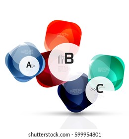 Cuadrados volantes futuristas, plantilla de fondo abstracto. Fondo de plantilla de vector para diseño de flujo de trabajo de impresión, diagrama, opciones de número o banner de diseño web