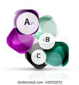 Futuristic flying squares, abstract background template. Vector template background for print workflow layout, diagram, number options or web design banner