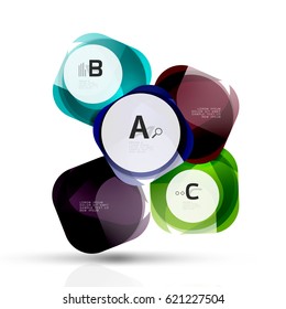 Cuadrados volantes futuristas, plantilla de fondo abstracto. Fondo de plantilla de vector para diseño de flujo de trabajo de impresión, diagrama, opciones de número o banner de diseño web