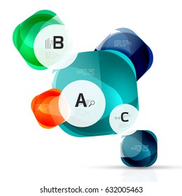 Futuristic flying squares, abstract background template. Vector template background for print workflow layout, diagram, number options or web design banner