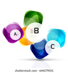 Futuristic flying squares, abstract background template. Vector template background for print workflow layout, diagram, number options or web design banner