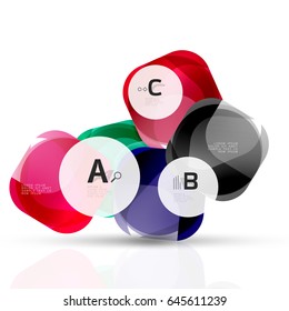 Cuadrados volantes futuristas, plantilla de fondo abstracto. Fondo de plantilla de vector para diseño de flujo de trabajo de impresión, diagrama, opciones de número o banner de diseño web