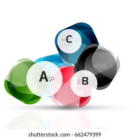 Futuristic flying squares, abstract background template. Vector template background for print workflow layout, diagram, number options or web design banner