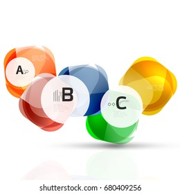 Futuristic flying squares, abstract background template. Vector template background for print workflow layout, diagram, number options or web design banner