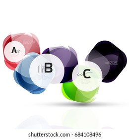 Futuristic flying squares, abstract background template. Vector template background for print workflow layout, diagram, number options or web design banner