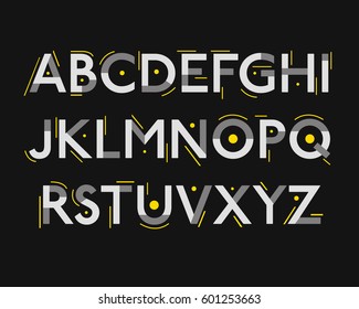 Futuristic font. Cosmic Font. Vector alphabet set. Elegant light font. Minimal. Latin alphabet letters - stock vector