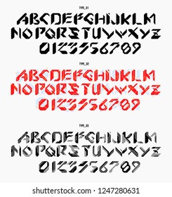 Futuristic font in geometric style. Conceptual Layout for print and web. Lettering with futuristic user interface elements.