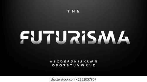 Futurista fuente con un toque moderno, perfecto para los aficionados a la tecnología. Ideal para EDM y Cyberpunk Logos. Tipografía digital única en estilo contemporáneo. Tipo de vector