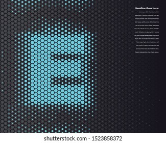 Futuristic font pattern - E