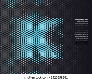 Futuristic font pattern - K