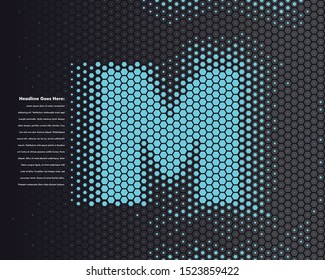 Futuristic Font Pattern - M