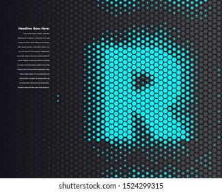 Futuristic font pattern - R