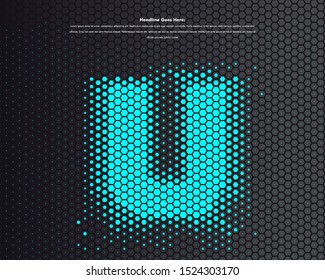 Futuristic font pattern - U
