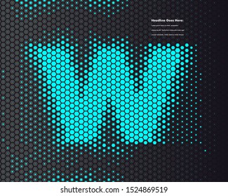 Futuristic font pattern - W