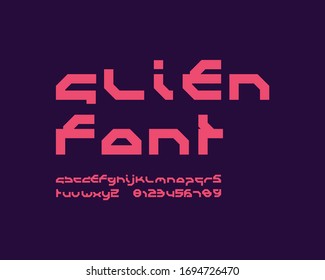 Futuristic font set design in vector format
