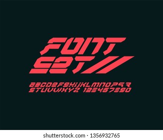 Futuristic font set (italic)