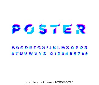 Futuristic font set in vector format