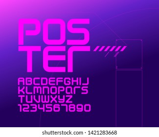 Futuristic Font Set in vector format
