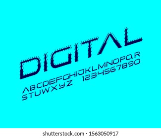 Futuristic Font Set in vector format