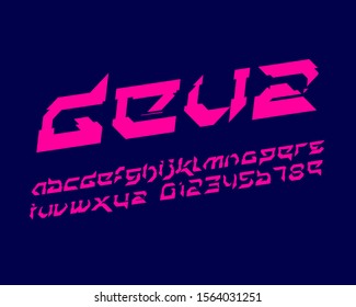 Futuristic font set in vector format