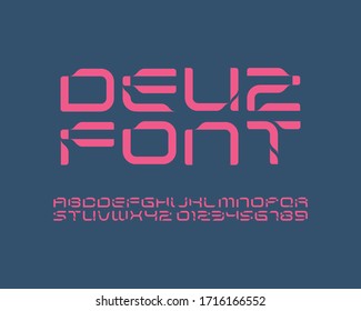 Futuristic font set in vector format