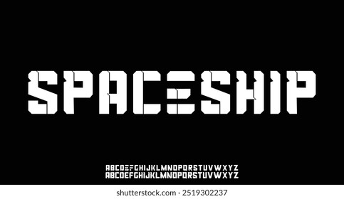 futuristic font tech alphabet made game console style, childish letters and numbers, vector illustration 10EPS