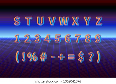 Futuristic font in trendy gradient colours