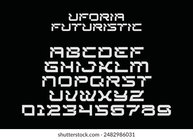 Futuristic Font Typeface All Caps Uforia Holisfonts