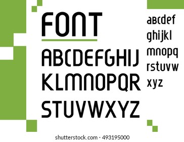  Futuristic font.Vector alphabet set.Minimal.