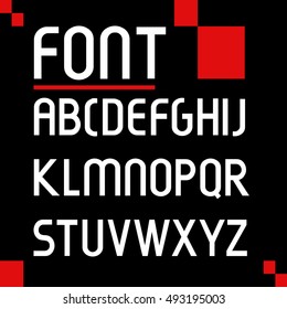  Futuristic font.Vector alphabet set.Minimal.
