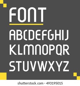  Futuristic font.Vector alphabet set.Minimal.