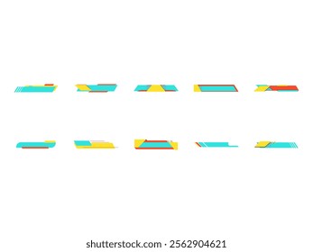 Futuristic Footer Design Element Set