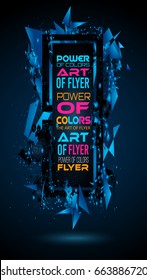 Diseño futurista de arte de cuadros con formas abstractas y caídas de colores detrás del espacio para el texto. Volante artístico moderno o fondo de fiesta tailandesa.