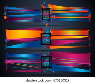 Futuristic Frame Art Design with Abstract shapes and drops of colors behind the space for text. Modern Artistic flyer or party thai background.
