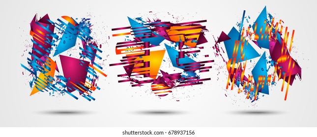 Futuristic Frame Art Design with Abstract shapes and drops of colors behind the space for text. Modern Artistic flyer or party thai background.