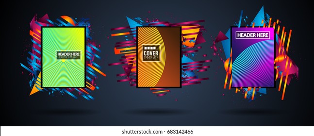 Futuristic Frame Art Design with Abstract shapes and drops of colors behind the space for text. Modern Artistic flyer or party thai background.