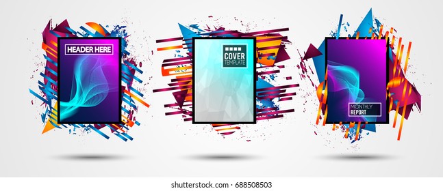 Futuristic Frame Art Design with Abstract shapes and drops of colors behind the space for text. Modern Artistic flyer or party thai background.