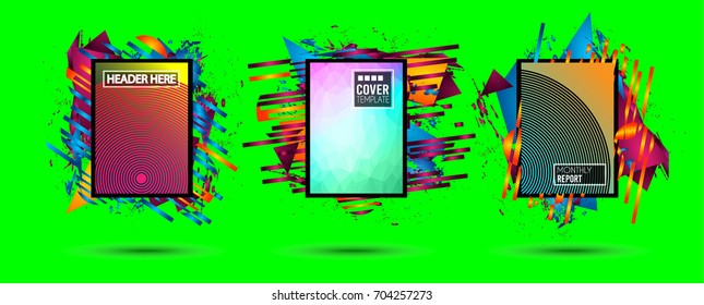 Futuristic Frame Art Design with Abstract shapes and drops of colors behind the space for text. Modern Artistic flyer or party thai background.