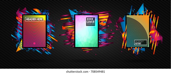 Futuristic Frame Art Design with Abstract shapes and drops of colors behind the space for text. Modern Artistic flyer or party thai background.