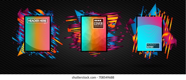Futuristic Frame Art Design with Abstract shapes and drops of colors behind the space for text. Modern Artistic flyer or party thai background.