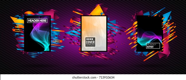 Futuristic Frame Art Design with Abstract shapes and drops of colors behind the space for text. Modern Artistic flyer or party thai background.