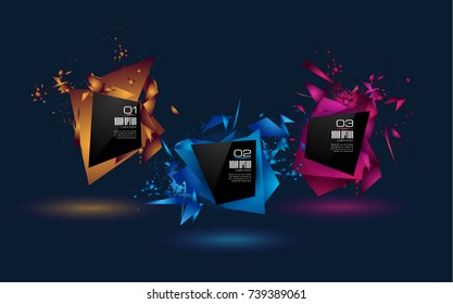 Futuristisches Frame Art Design mit abstrakten Formen und Farbtröpfen hinter dem Raum für Text. Moderner künstlerischer Flyer oder Party-thailändischer Hintergrund.