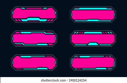 Futuristic frame hud - cyberpunk style for the digital game online.	
