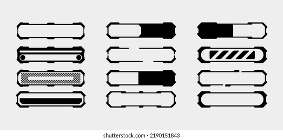 Futuristic frame HUD set element vector design editable