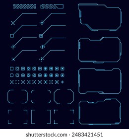 Futuristisches Frame HUD Technologie Cyberpunk Design Element. Technologie Hi-Tech-Element.